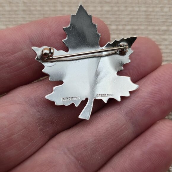 Sterling Silver Canadian Maple Leaf Pin Brooch A4666 - Picture 4 of 7